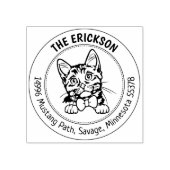 Cat Munchkin familie retouradres Rubberstempel (Afrduk)