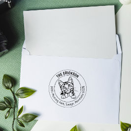 Cat Munchkin familie retouradres Rubberstempel