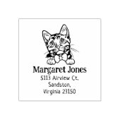 Cat Munchkin retouradres Rubberstempel (Afrduk)