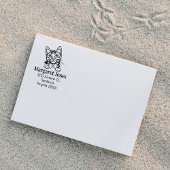 Cat Munchkin retouradres Rubberstempel