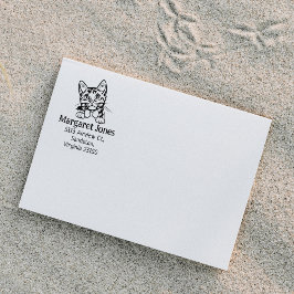 Cat Munchkin retouradres Rubberstempel