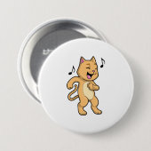 Cat Music Dance Ronde Button 7,6 Cm (Voorkant /achterkant)