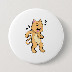 Cat Music Dance Ronde Button 7,6 Cm