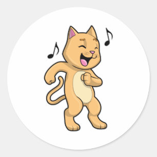 Cat Music Dance Ronde Sticker