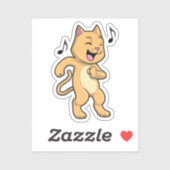 Cat Music Dance Sticker (Vel)