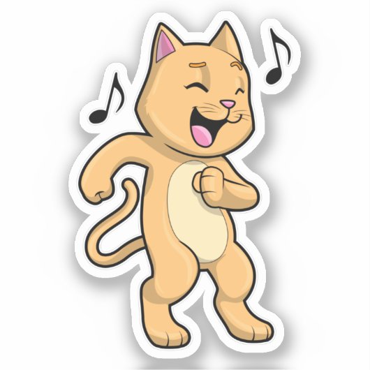 Cat Music Dance Sticker (Voorkant)