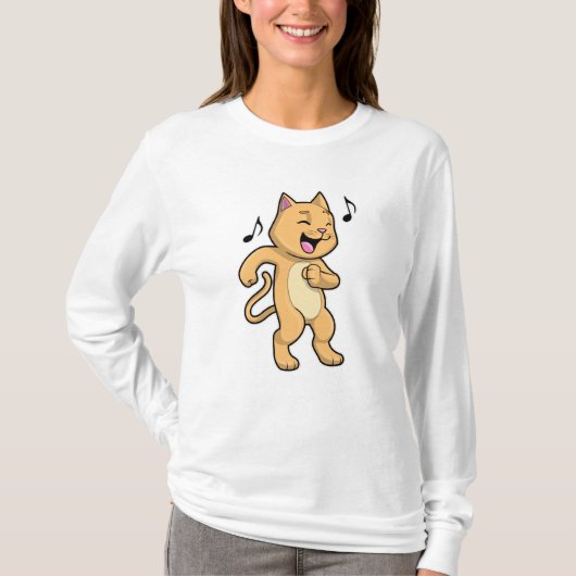Cat Music Dance T-shirt (Voorkant)