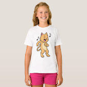 Cat Music Dance T-shirt (Voorkant volledig)