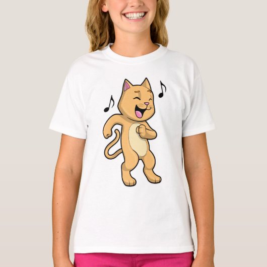 Cat Music Dance T-shirt (Voorkant)