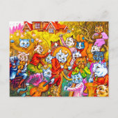 Cat Musical Band Briefkaart (Voorkant)