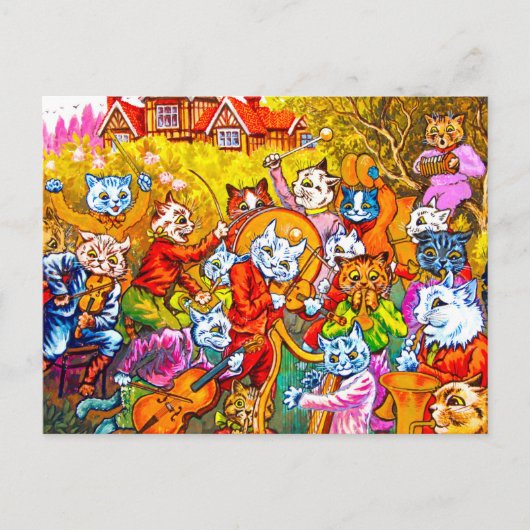 Cat Musical Band Briefkaart (Voorkant)