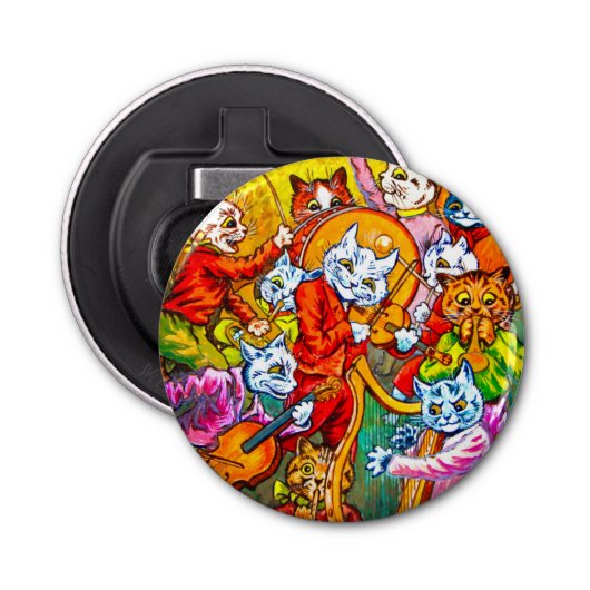 Cat Musical Band Button Flesopener (Voorkant)