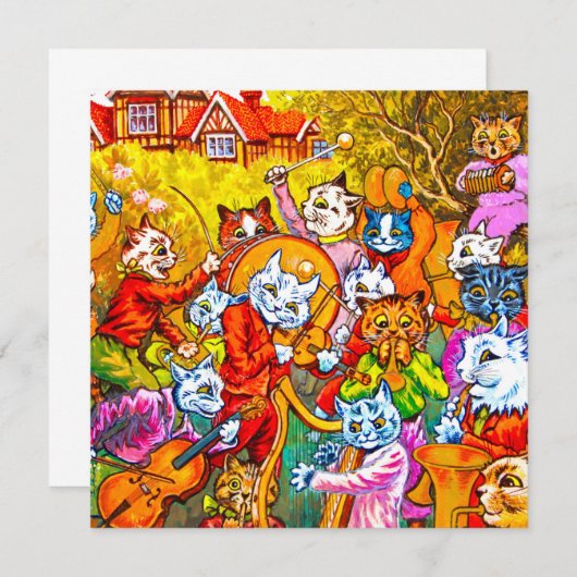 Cat Musical Band Kaart (Voorkant / Achterkant)
