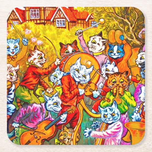 Cat Musical Band Kartonnen Onderzetters (Voorkant)