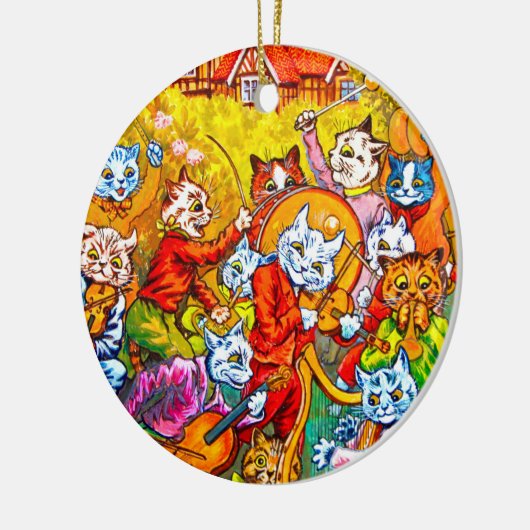 Cat Musical Band Keramisch Ornament (Links)