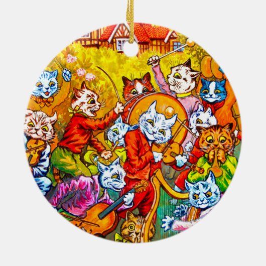 Cat Musical Band Keramisch Ornament (Achterkant)