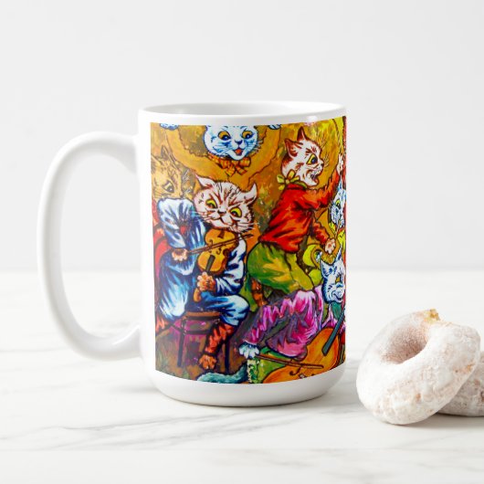 Cat Musical Band Koffiemok (Met donut)