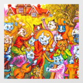 Cat Musical Band Raamsticker (Vel)