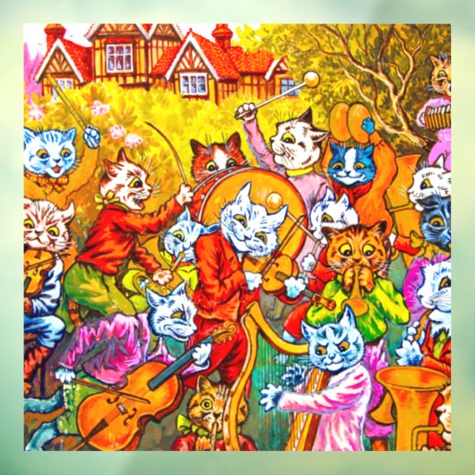 Cat Musical Band Raamsticker (Vel 3)