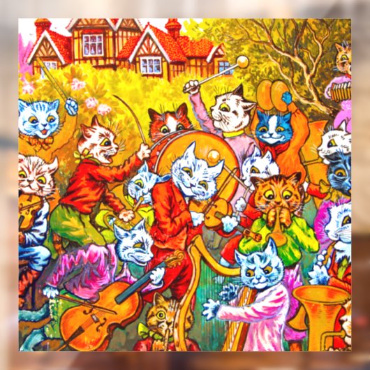 Cat Musical Band Raamsticker (Vel 2)