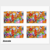 Cat Musical Band Rechthoekige Sticker (Vel)