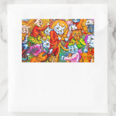 Cat Musical Band Rechthoekige Sticker (Tas)