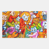 Cat Musical Band Rechthoekige Sticker (Voorkant)