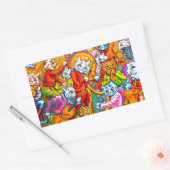 Cat Musical Band Rechthoekige Sticker (Envelop)