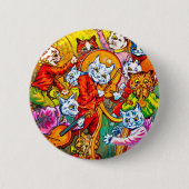 Cat Musical Band Ronde Button 5,7 Cm (Voorkant)