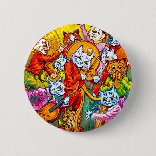 Cat Musical Band Ronde Button 5,7 Cm