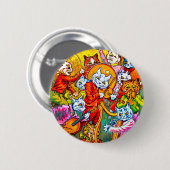 Cat Musical Band Ronde Button 5,7 Cm (Voorkant /achterkant)
