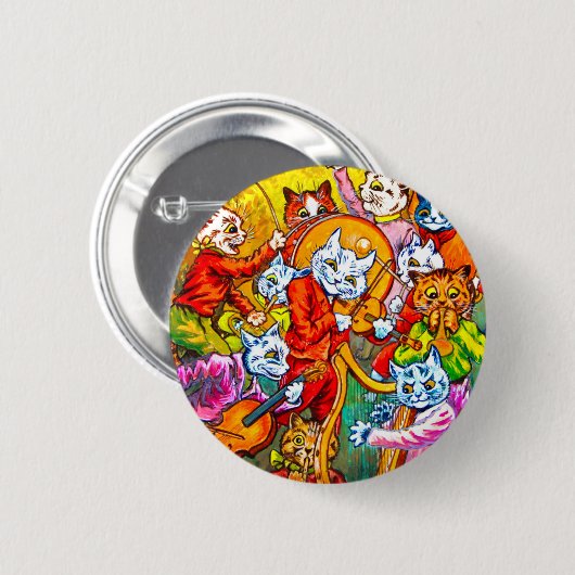 Cat Musical Band Ronde Button 5,7 Cm (Voorkant /achterkant)