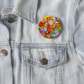 Cat Musical Band Ronde Button 5,7 Cm (In situ)