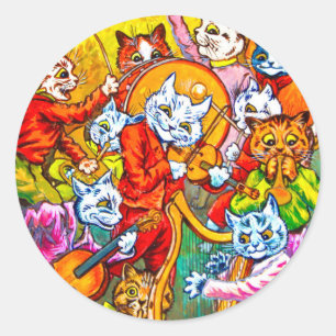 Cat Musical Band Ronde Sticker