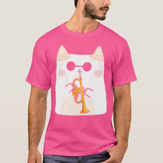Cat Musician Leuke Dierenliefhebber Trumpeter Idee T-shirt