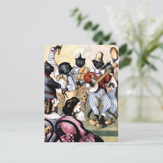 Cat Musicians Briefkaart (Staand voorkant)