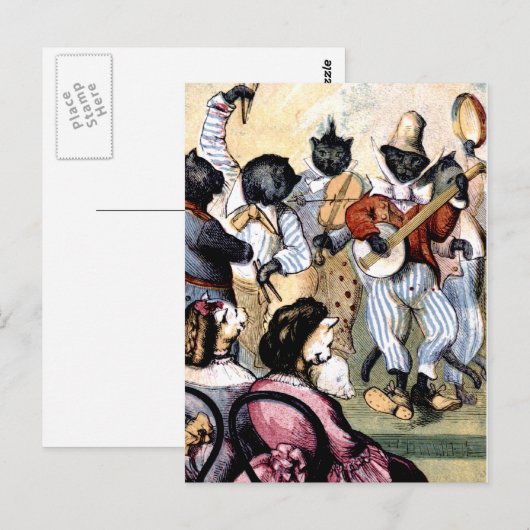 Cat Musicians Briefkaart (Voorkant / Achterkant)