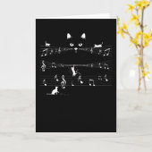 Cat Muzieknoten Kaart (Gele Bloem)