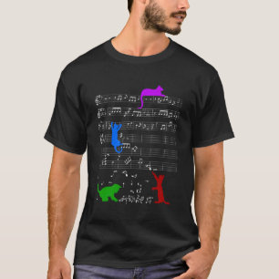 Cat Muzieknoten Kat Pianomuzikant Clef T-shirt