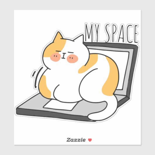 Cat My Space Sticker (Vel)