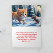 CAT n MOUSE GRANDSON KERST KAART (Binnen)