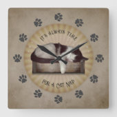 Cat Nap Clock 😸 Vierkante Klok (Voorkant)