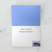 Cat Nap Get Well Kaart (Binnen)