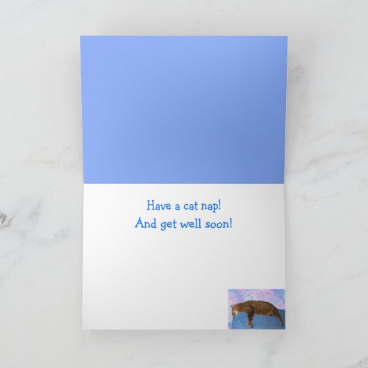 Cat Nap Get Well Kaart (Binnen)