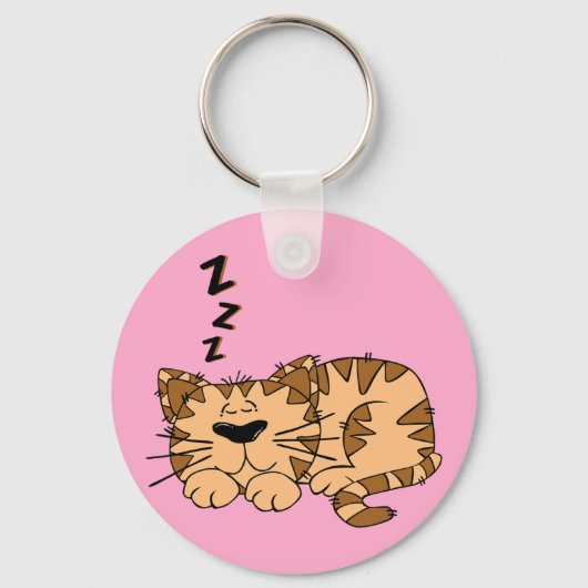 Cat Nap Kat Button Sleutelhanger (Voorkant)