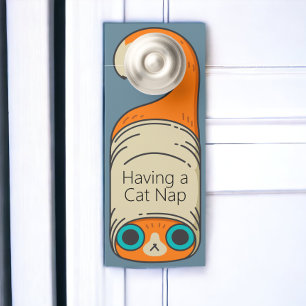 Cat Nap of voeg je eigen tekst toe Deurhanger