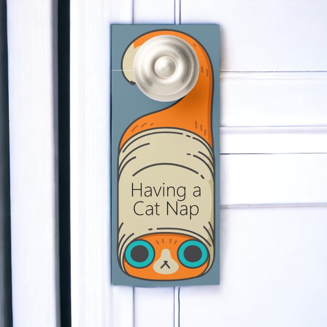 Cat Nap of voeg je eigen tekst toe Deurhanger (Cat Nap or Add Your Own Text door hanger sign from Ricaso )
