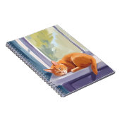 Cat Nap | Orange Kitten Watercolor Pet Notitieboek (Rechterzijde)