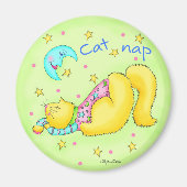 Cat Nap Ronde Magneet (Voorkant)