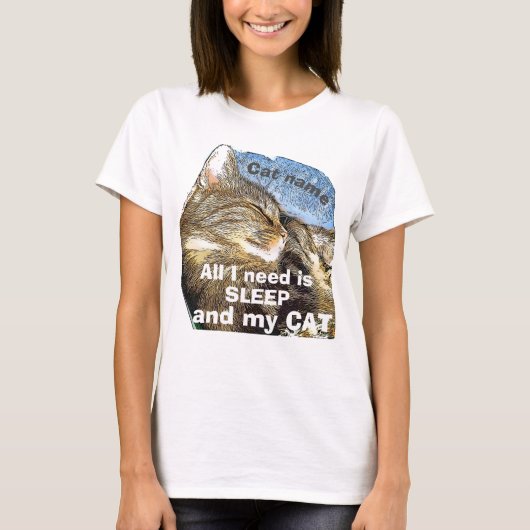 Cat Nap T-Shirt personaliseren (Voorkant)